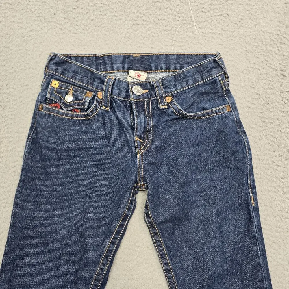 True Religion Girls Jeans Size 12 Blue Denim Bootcut Cotton USA Fabric Kids
